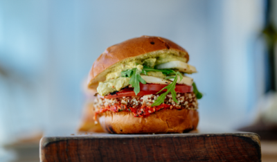 Chickpea and quinoa burger