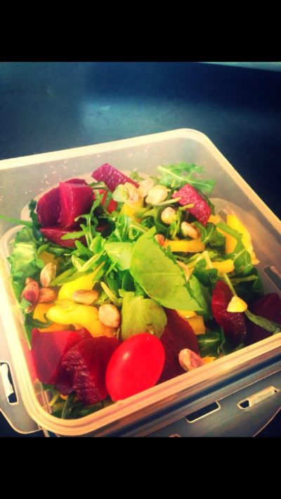 Beetroot and pistachio salad