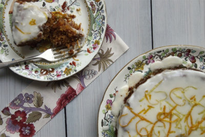 Vegan Apple and Carrot Cake with Lemon Icing
