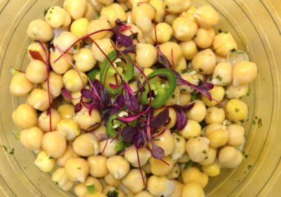 Chickpea red amaranth salad