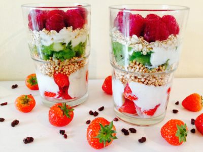 Fruit and yogurt parfait