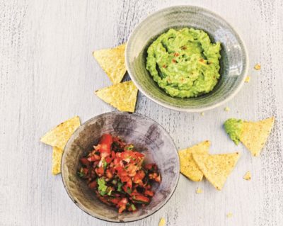 Guacamole and Tomato Salsa