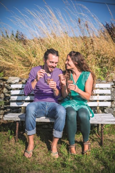 Vegans eating plant-based ice cream