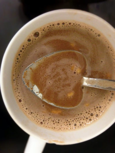 Vegan peanut butter hot chocolate