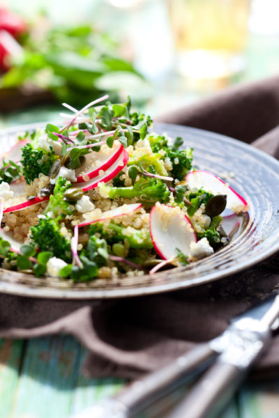 Quinoa with Greens Radishes