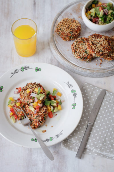 Spicy Bean Burgers with Avocado Salsa
