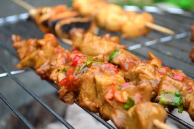 Sweet spiced seitan skewers