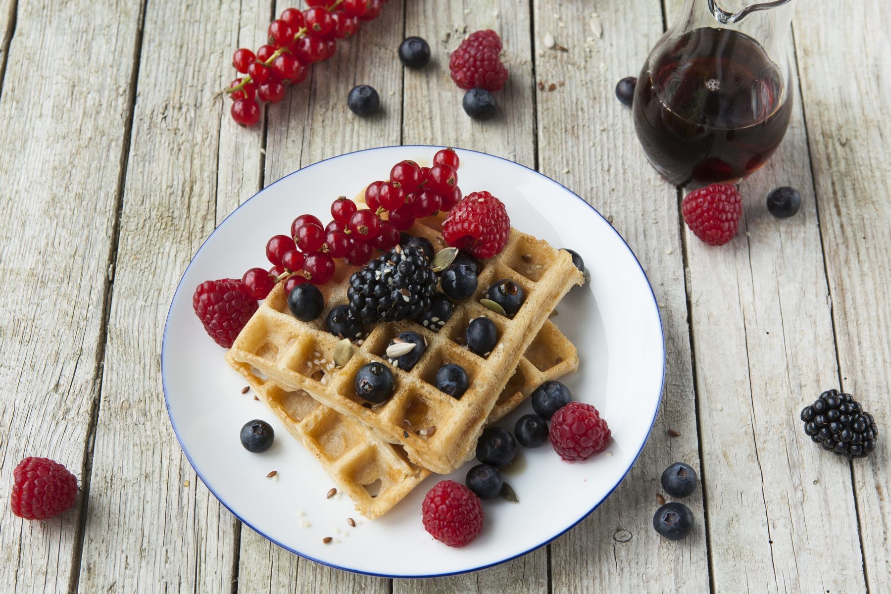Waffles and berries