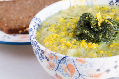 Fids and fennel lemony courgette soup