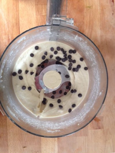 Banana, vanilla and choc chip ice cream