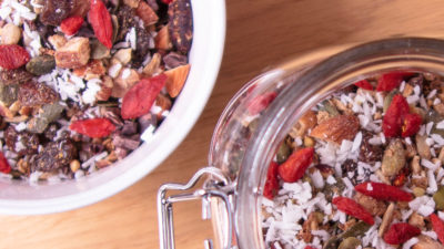 Vegan ginger nut crunch muesli