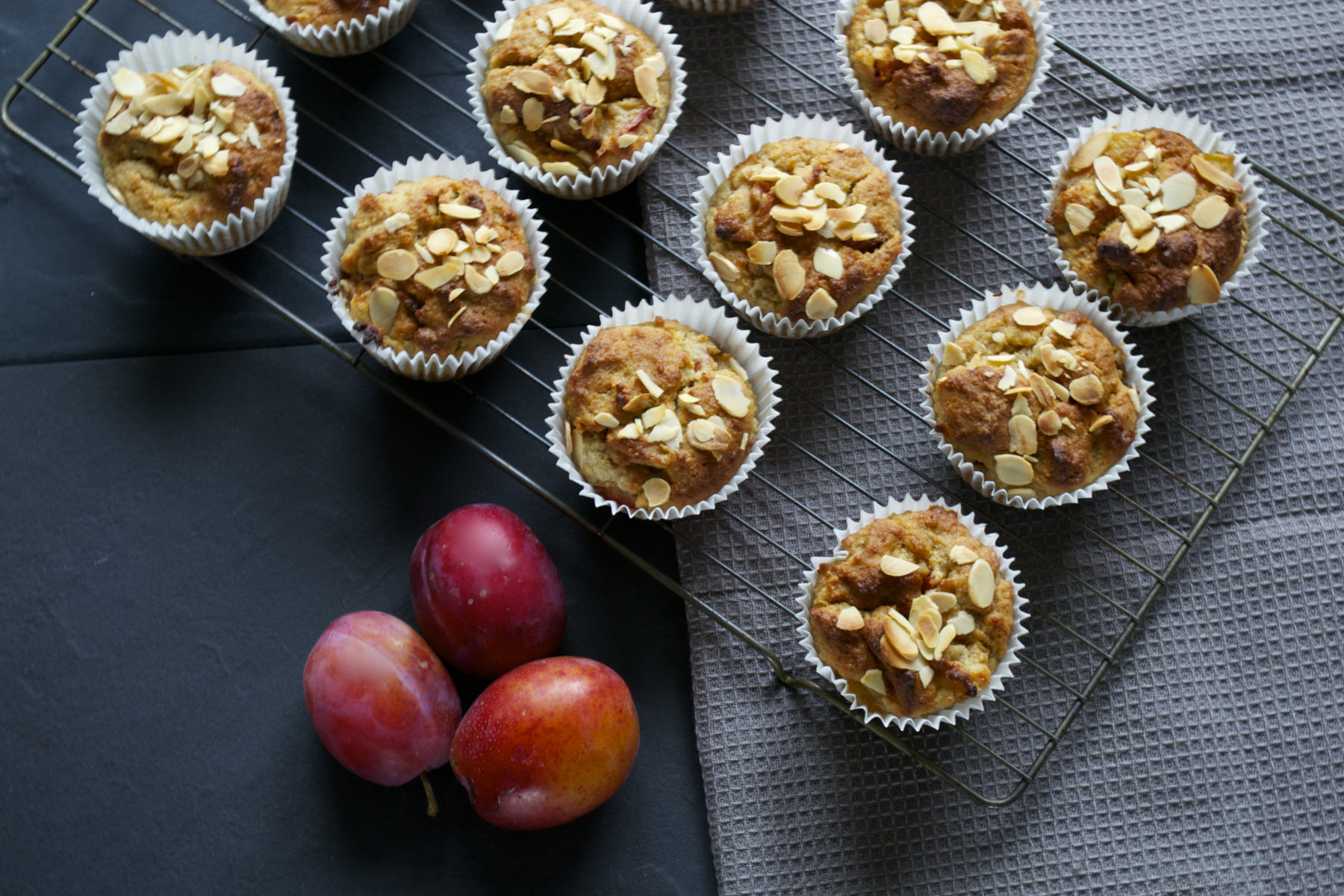 Vegan spiced plum muffins