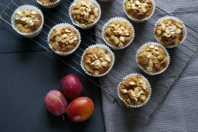 Vegan spiced plum muffins
