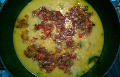 Vegan courgette and split channa dal