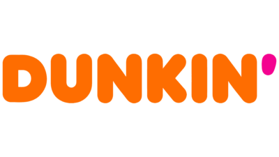 Dunkin' in bright orange bubbly font