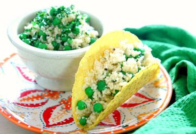 Crunchy cous cous tacos with sweet n' spicy jalapeno dressing