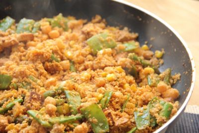 Tofu chorizo and lemon cauliflower rice