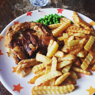 Vegan mince and onion pie