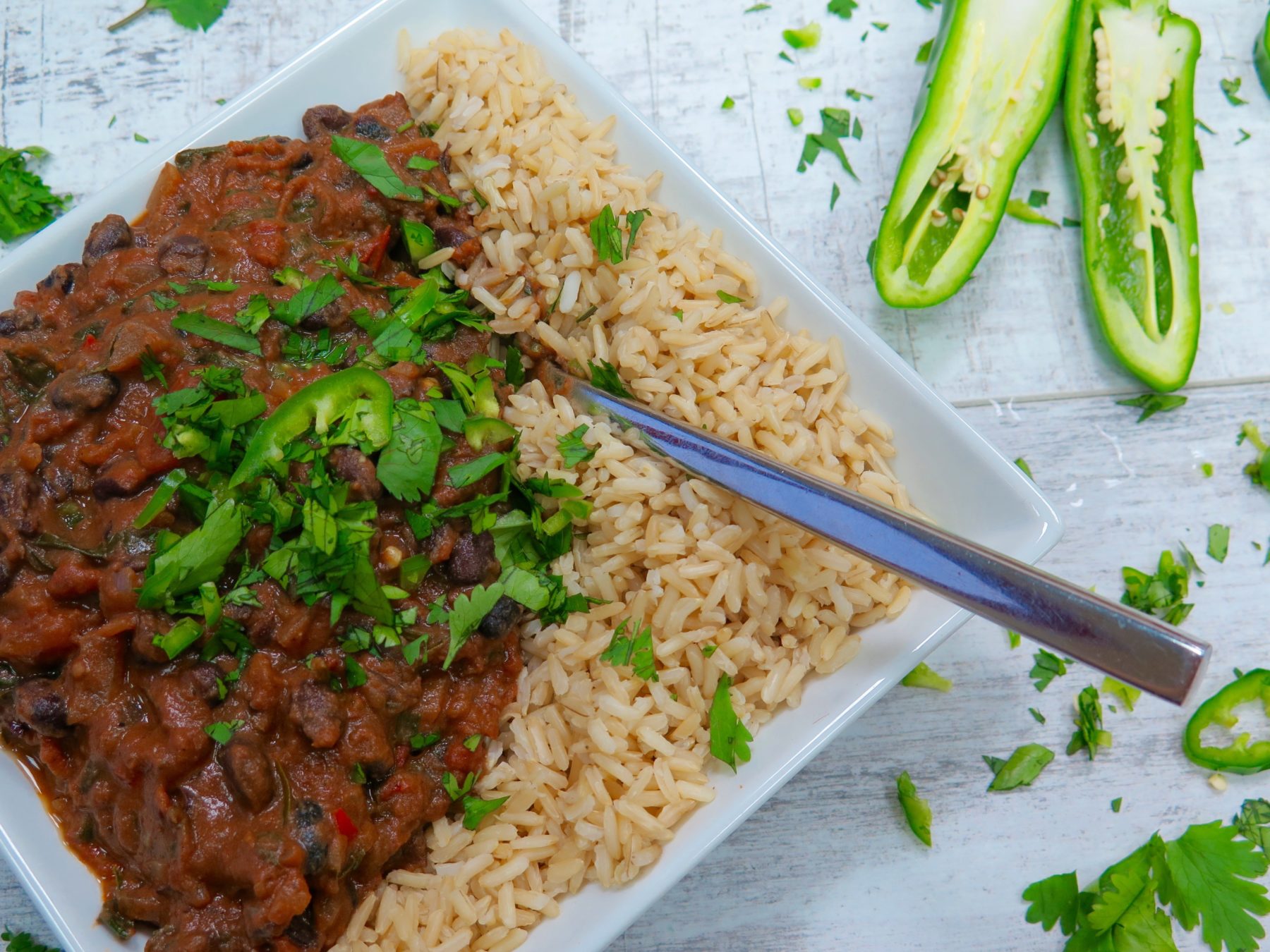 Vegan black bean chilli