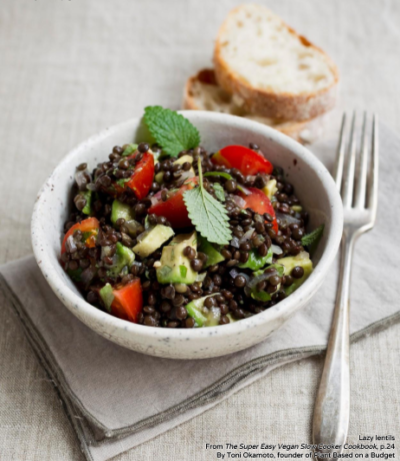 A bowl of lazy lentils