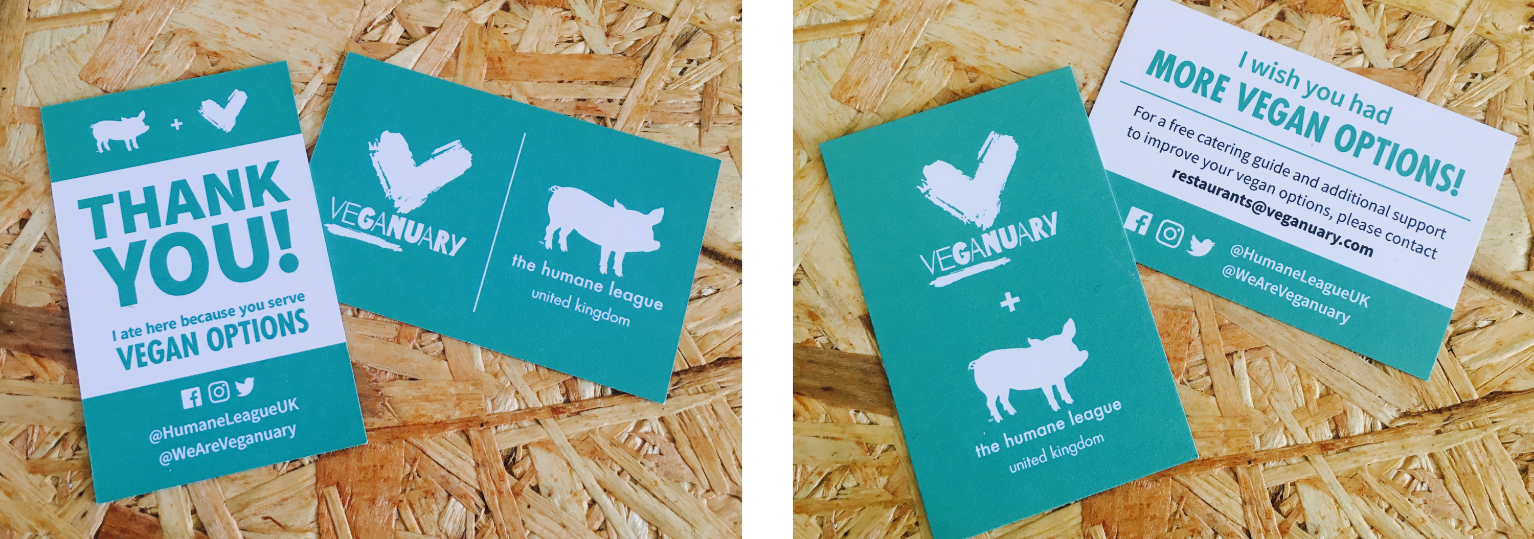 Veganuary and Humane League Cards