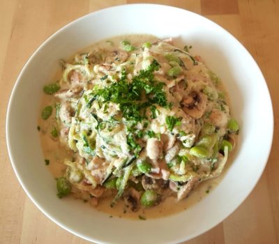 Low carb vegan carbonara