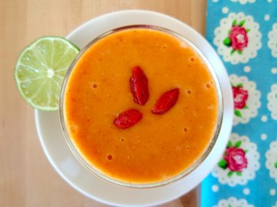 Vegan orange goji smoothie