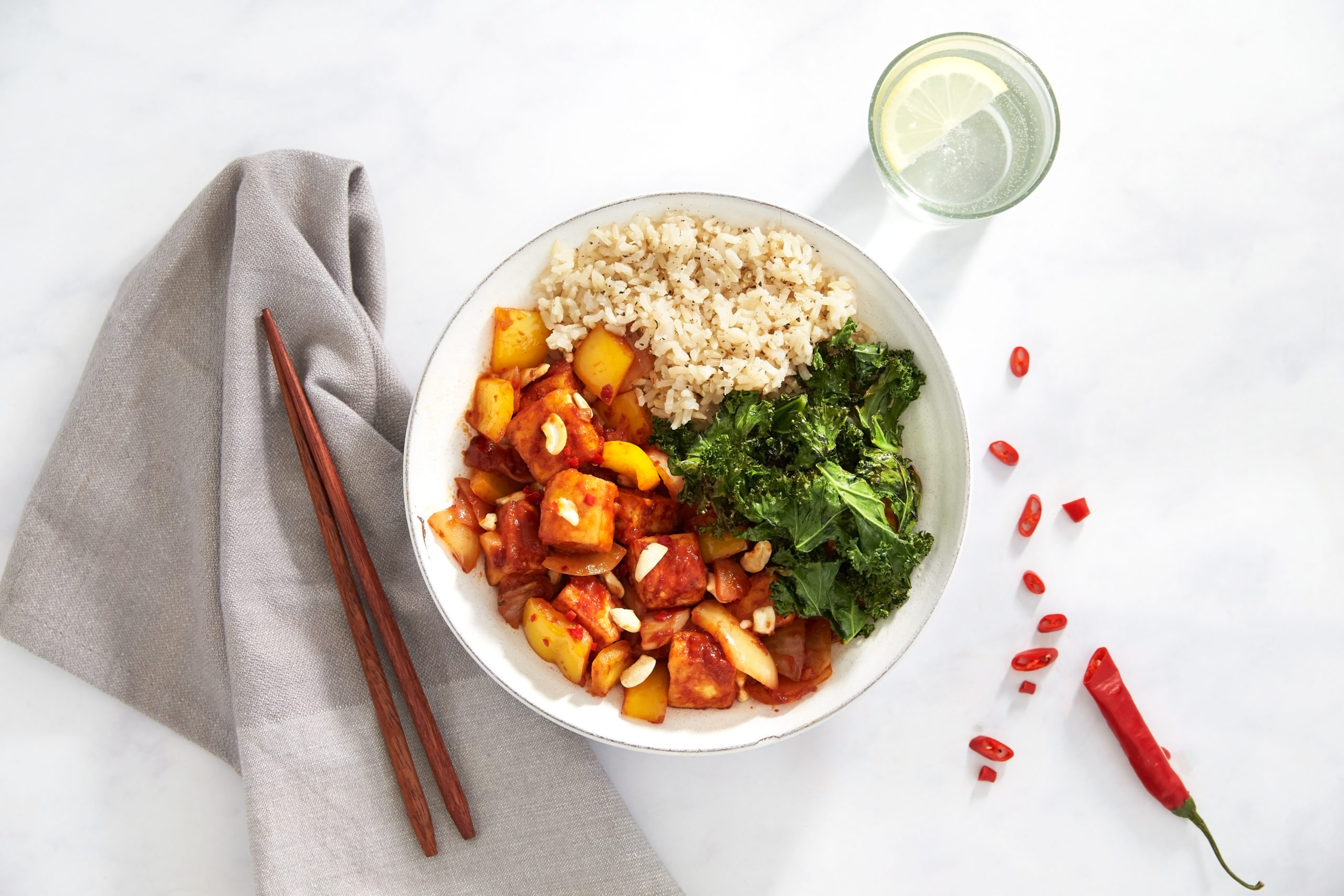 Sweet and sour sticky tofu