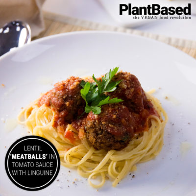 PlantBased Lentil Meatballs with Linguine