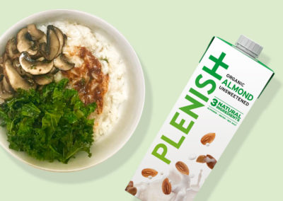 Vegan savoury mushroom otmeal with harissa