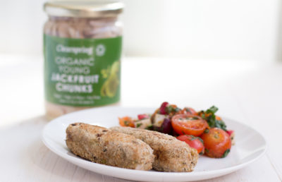 Vegan jackfruit vegan fish fingers