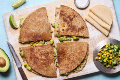 Gluten free quorn chicken quesadillas