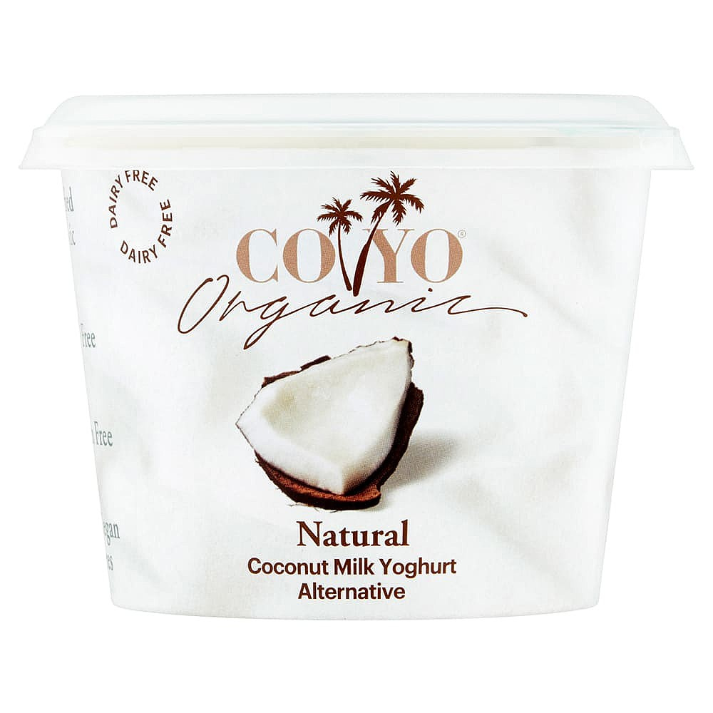 Tub of Coyo dairy-free yoghurt - an essential vegan food we couldn't live without