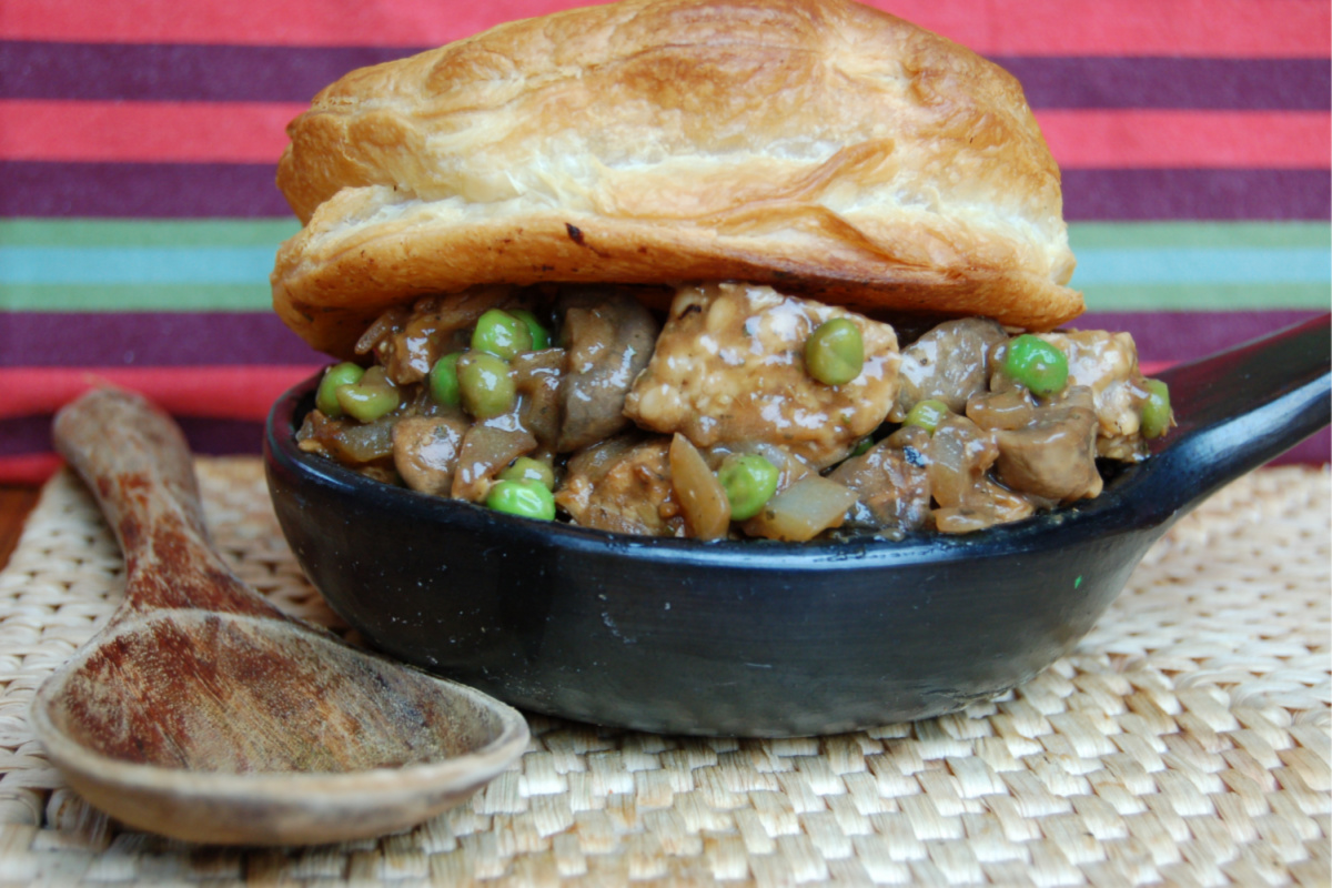 A vegan puff pastry pie
