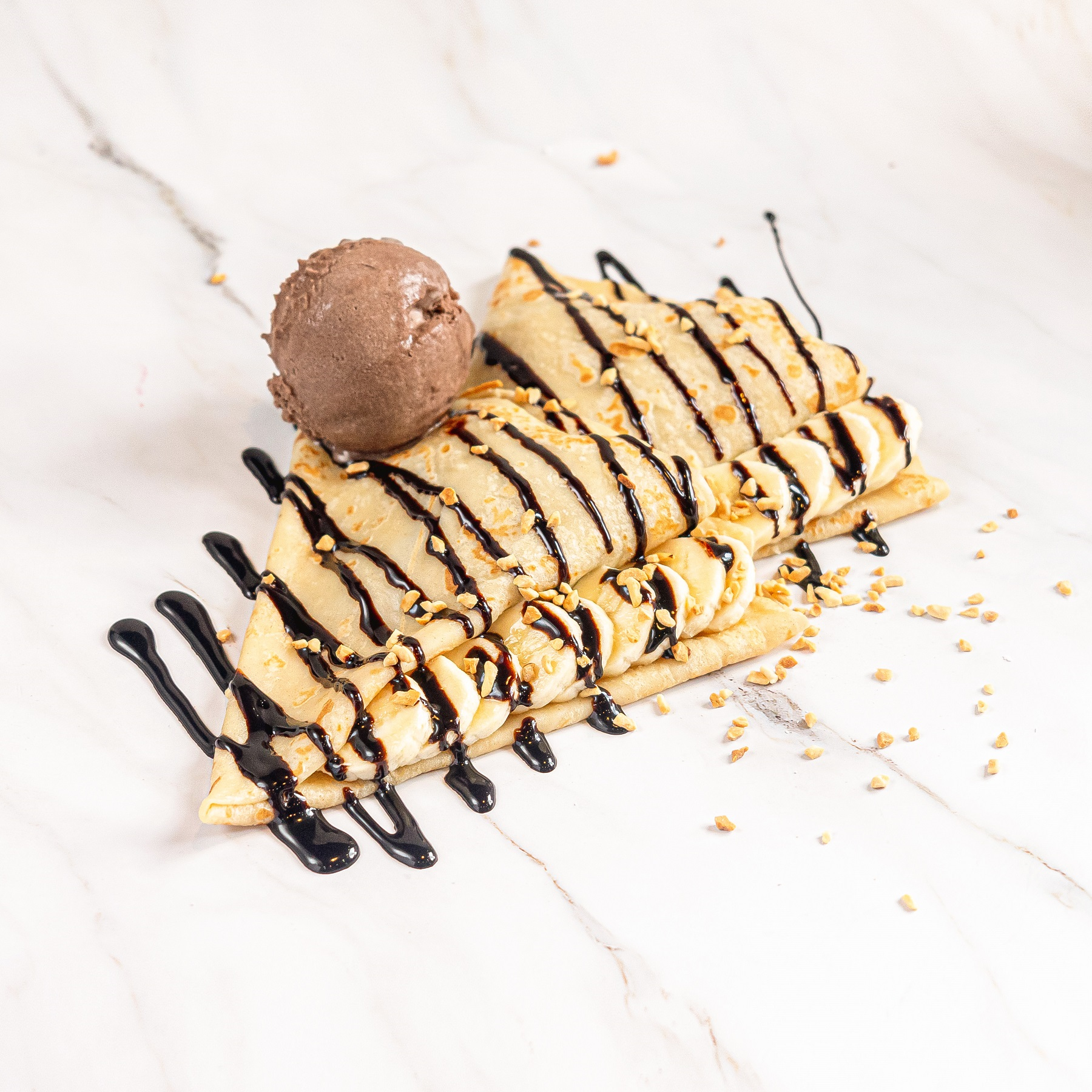 vegan banana chocolate crepe