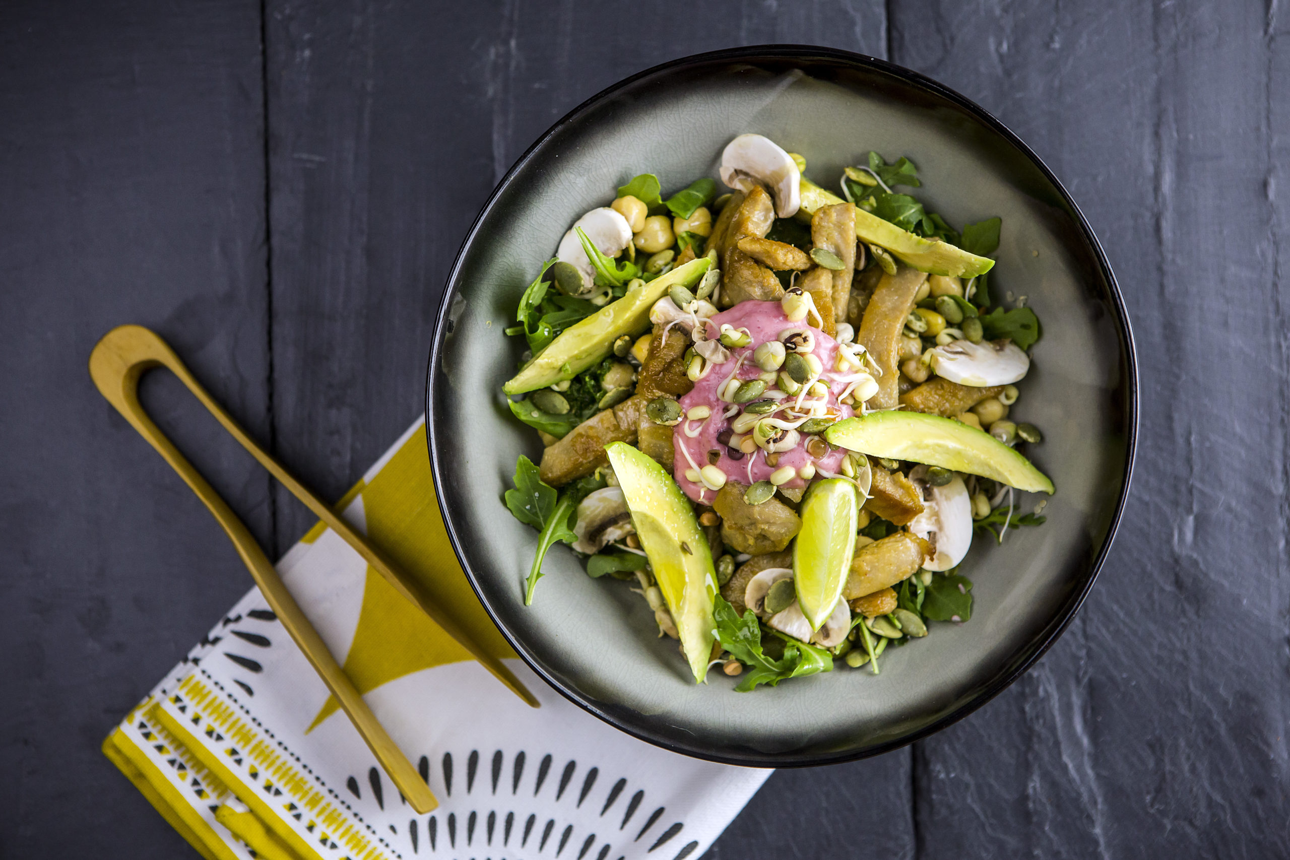 Fresh Salad with Homemade Cocktail Sauce