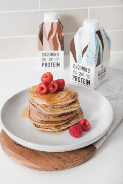 Grounded chocolate protein pancakes