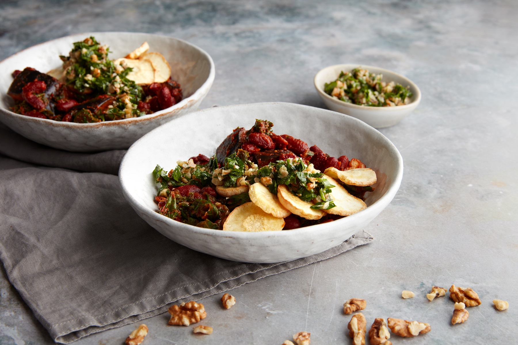 Parsnip, Kale and kidney bean hotpot