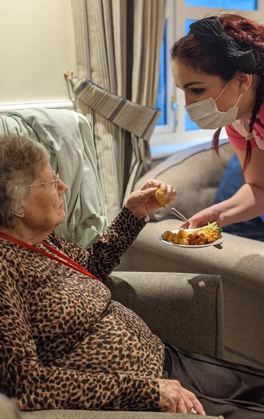 Residents at Adept Care Homes trying vegan food