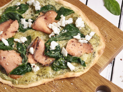 Flammkuchen with vegan Salmon