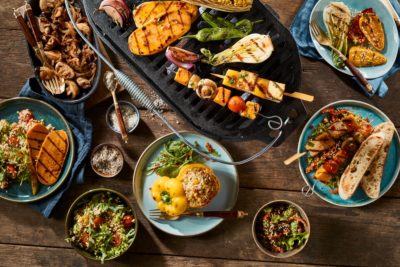 Vegan BBQ food from the grill