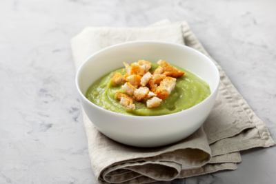 Potato Soup with Leek and Peas