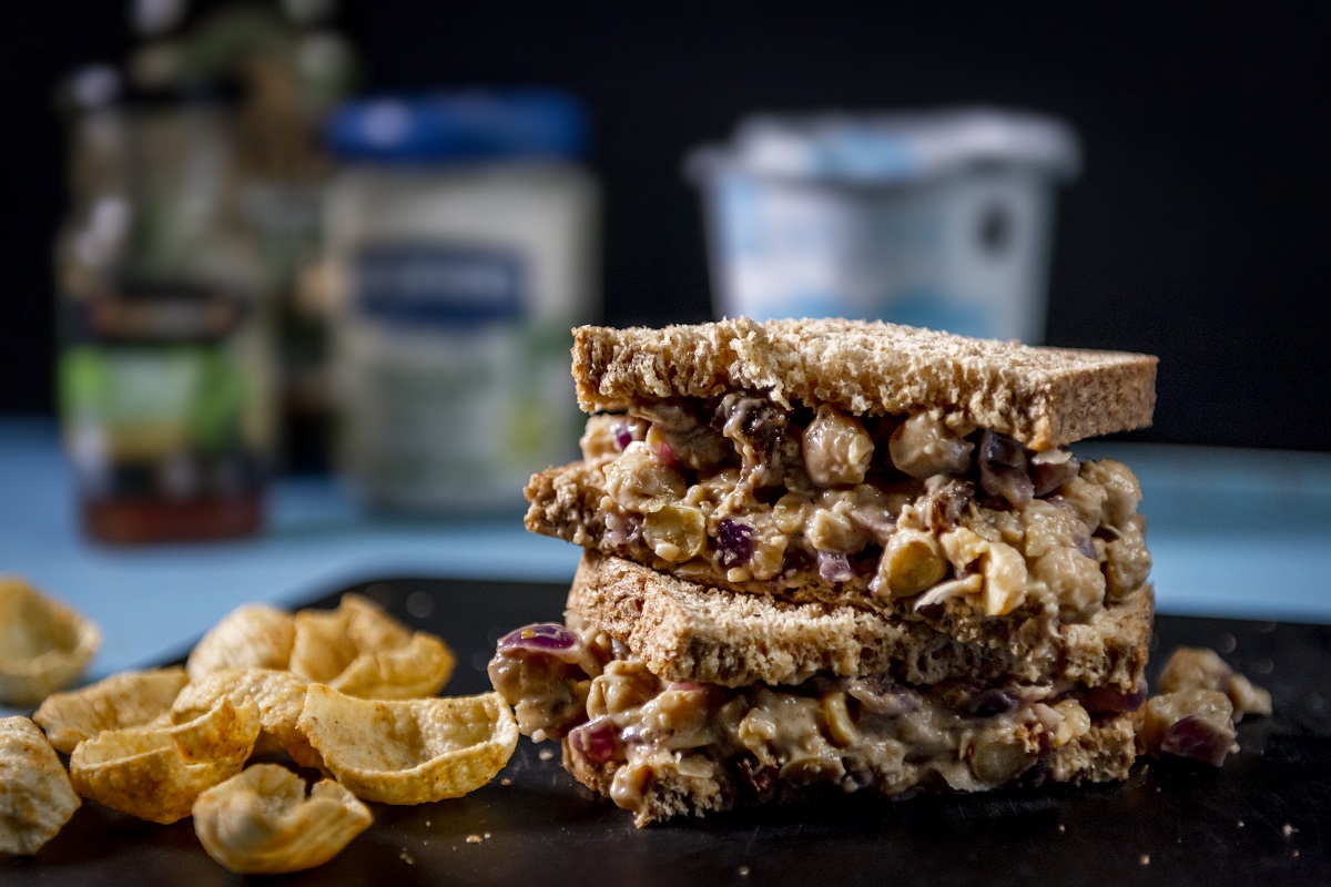 Coronation chickpea sandwich