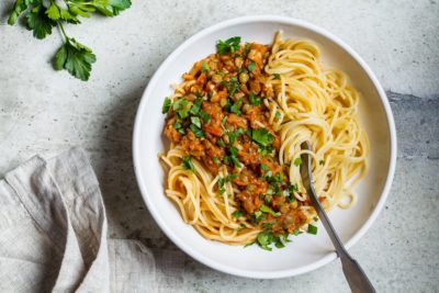 Vegan spaghetti bolognese