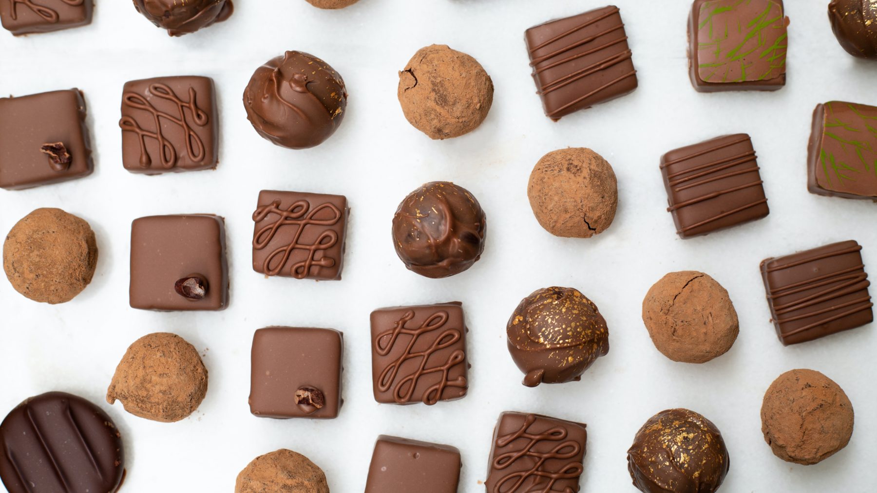 A variety of vegan chocolate truffles
