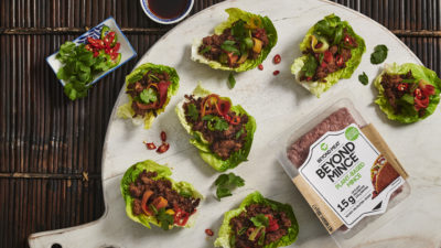 Beyond Meat Chilli Beef Lettuce Cups