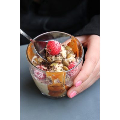 Vegan Peanut Butter & Raspberry Breakfast Jar