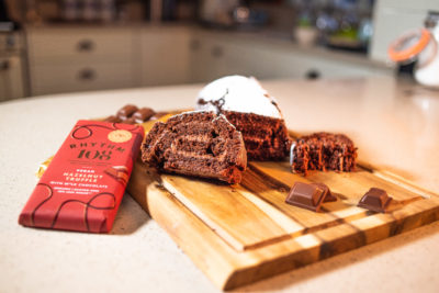 Chocolate and Hazelnut Swiss Roll