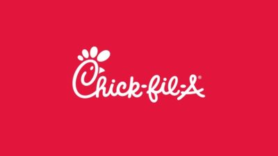 white text with white backrgound reads chick-fil-a