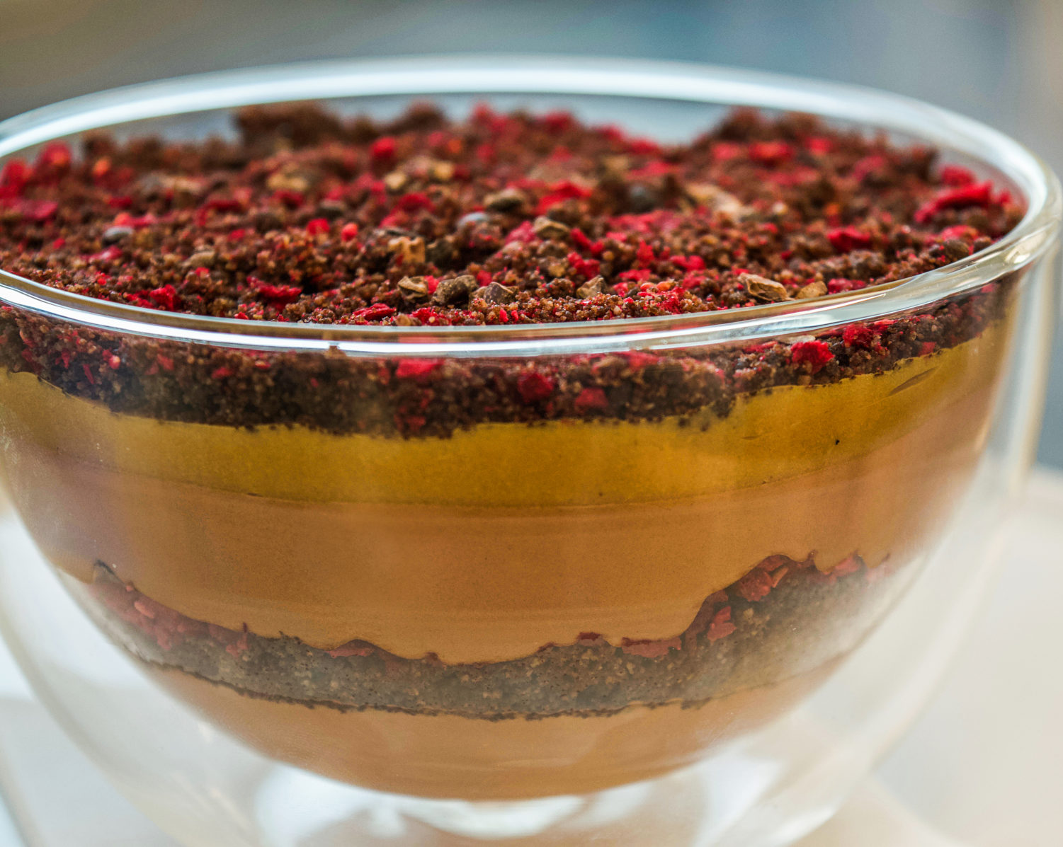 Chocolate & raspberry mousse
